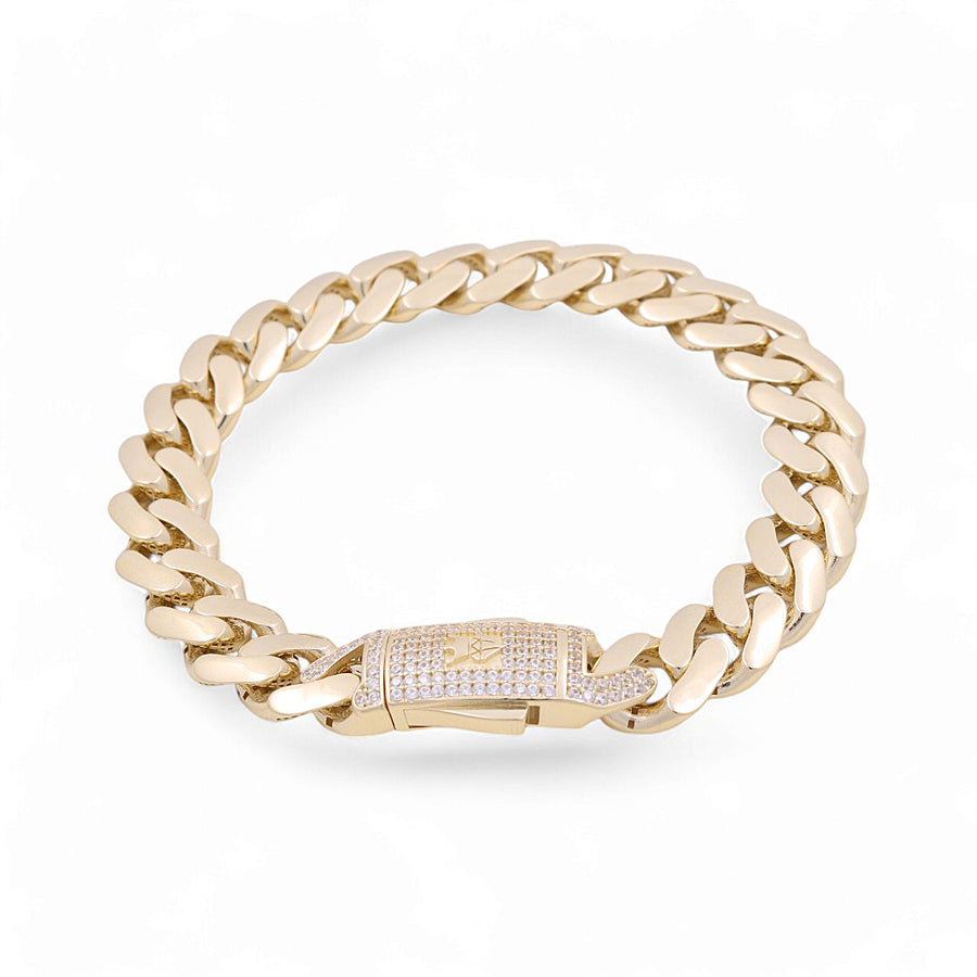 14K Yellow Gold Men Monaco Bracelet