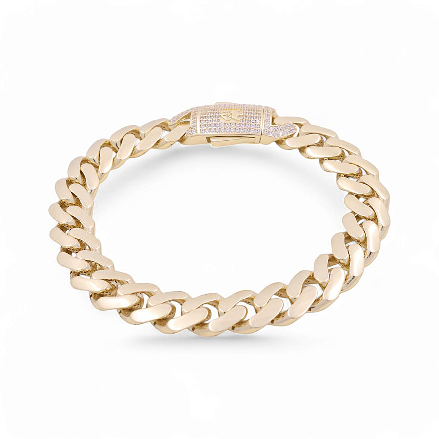 14K Yellow Gold Men Monaco Bracelet