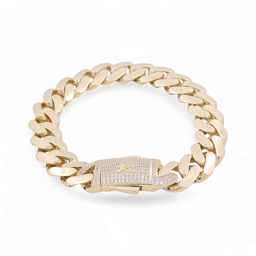 14K Yellow Gold Men Monaco Bracelet