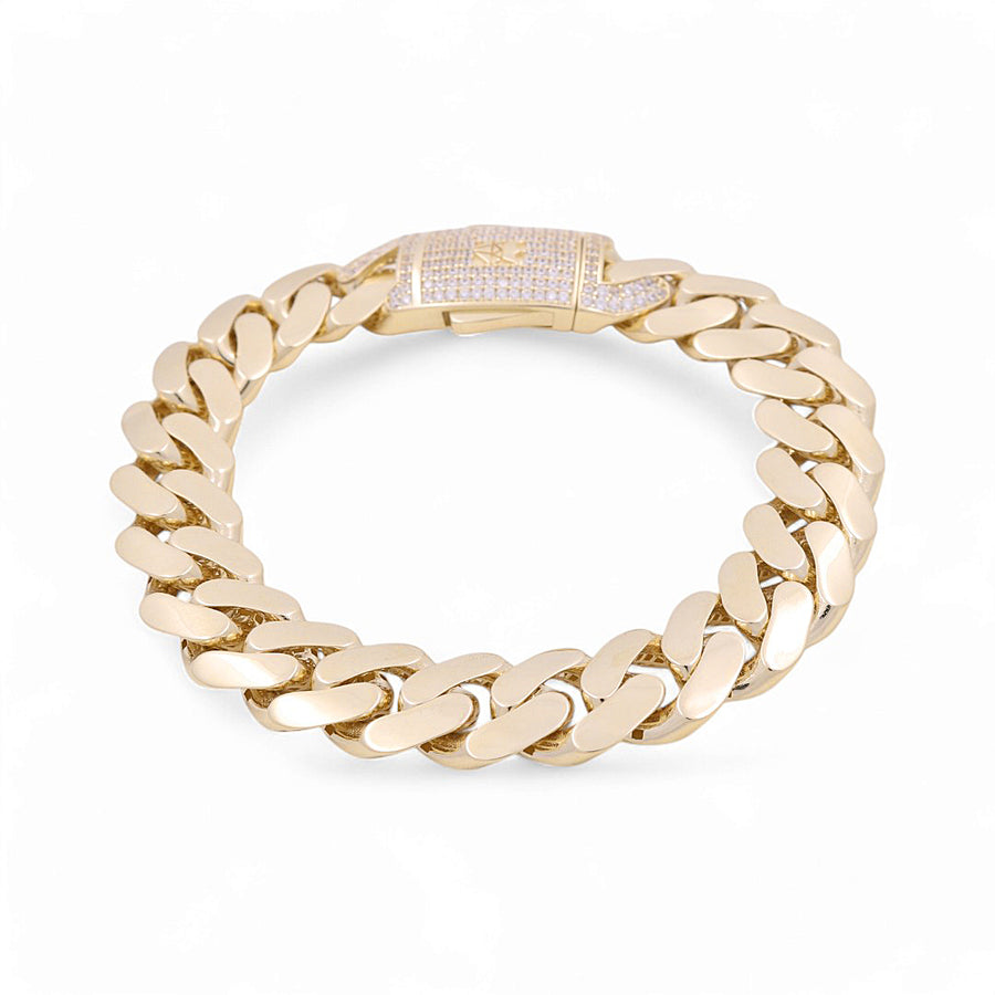 14K Yellow Gold Men Monaco Bracelet