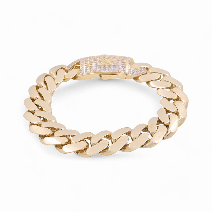 14K Yellow Gold Men Monaco Bracelet