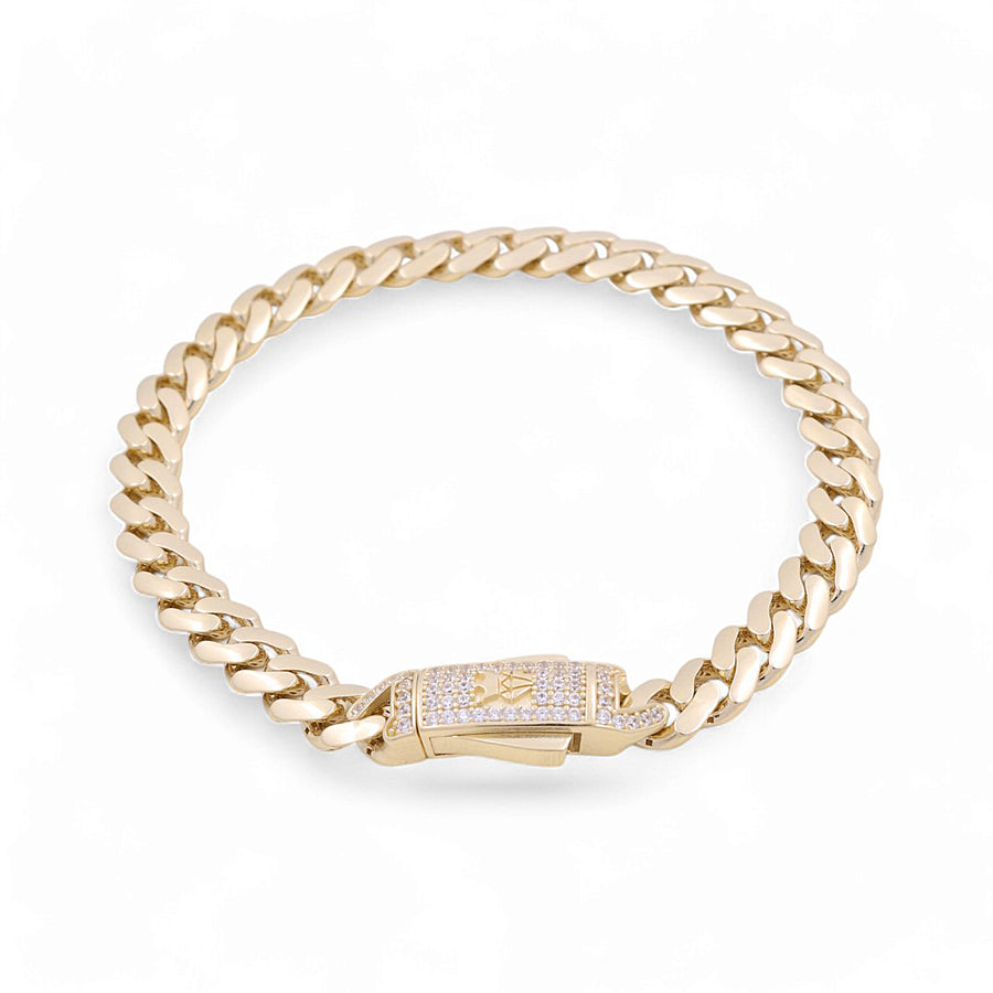 14K Yellow Gold Men Monaco Bracelet