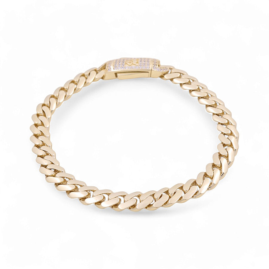 14K Yellow Gold Men Monaco Bracelet