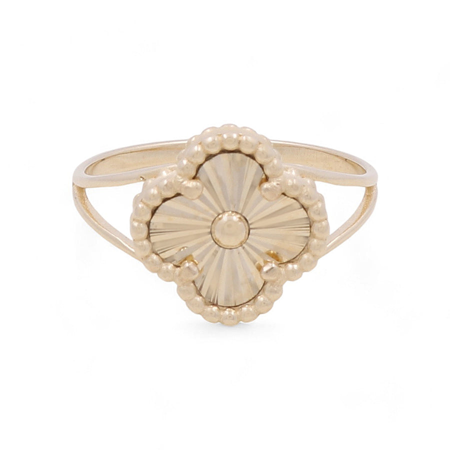 14K Yellow Gold Fashion Flower Women's Ring