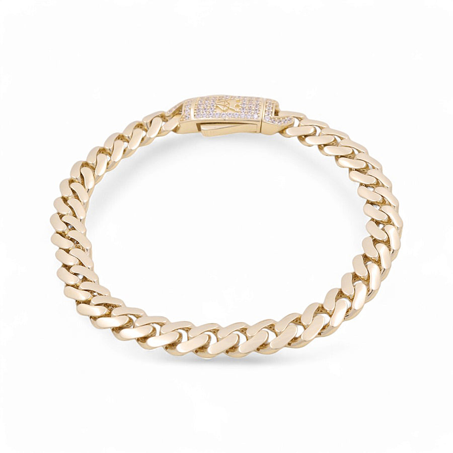 14K Yellow Gold Men Monaco Bracelet