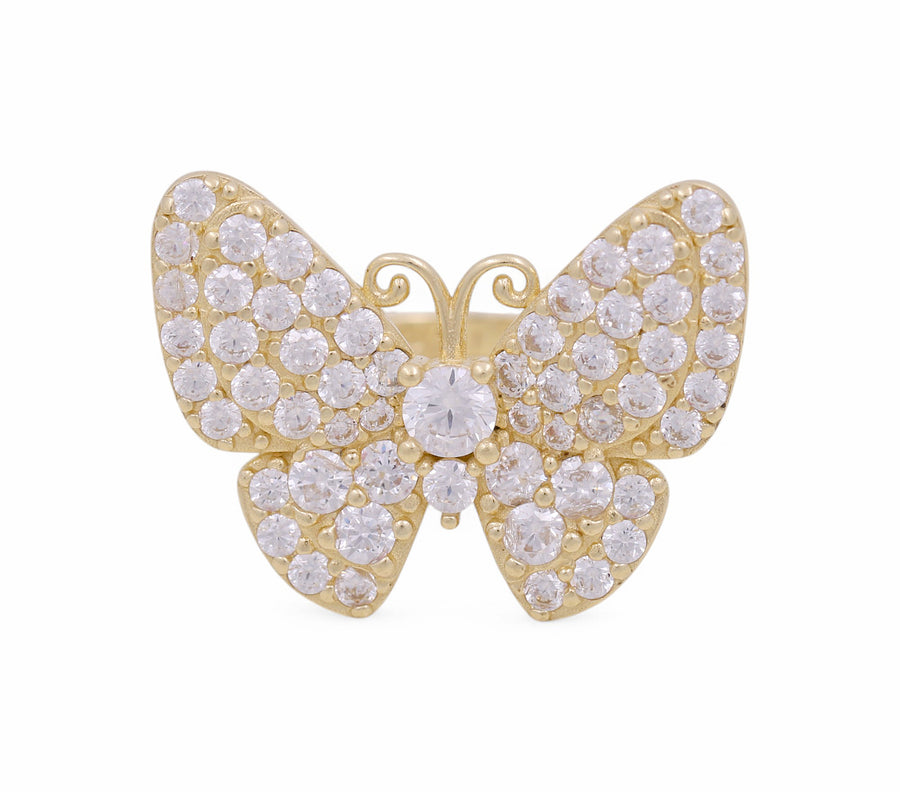 14K  Yellow Gold Butterfly with Cz Fashion Women's Ring