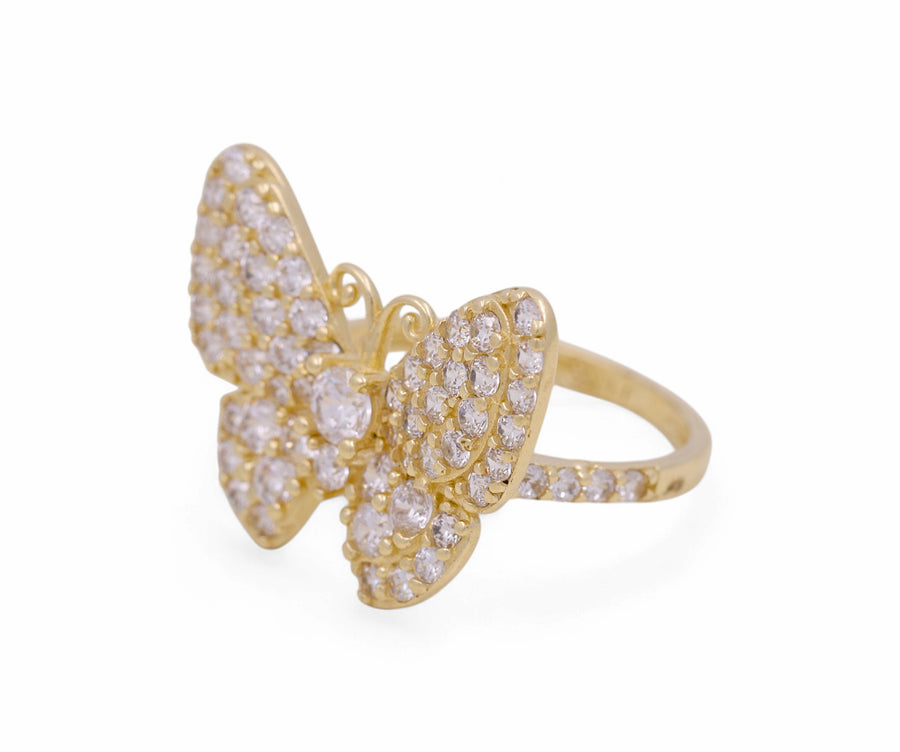 14K  Yellow Gold Butterfly with Cz Fashion Women's Ring