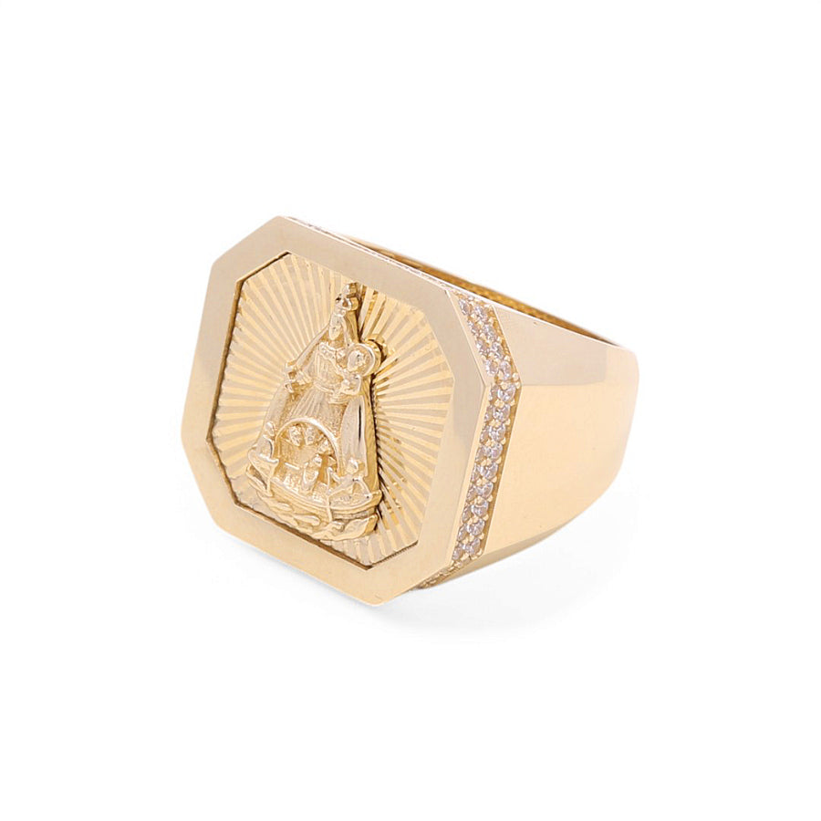 14K Yellow Gold Men's Caridad del Cobre Fashion Ring