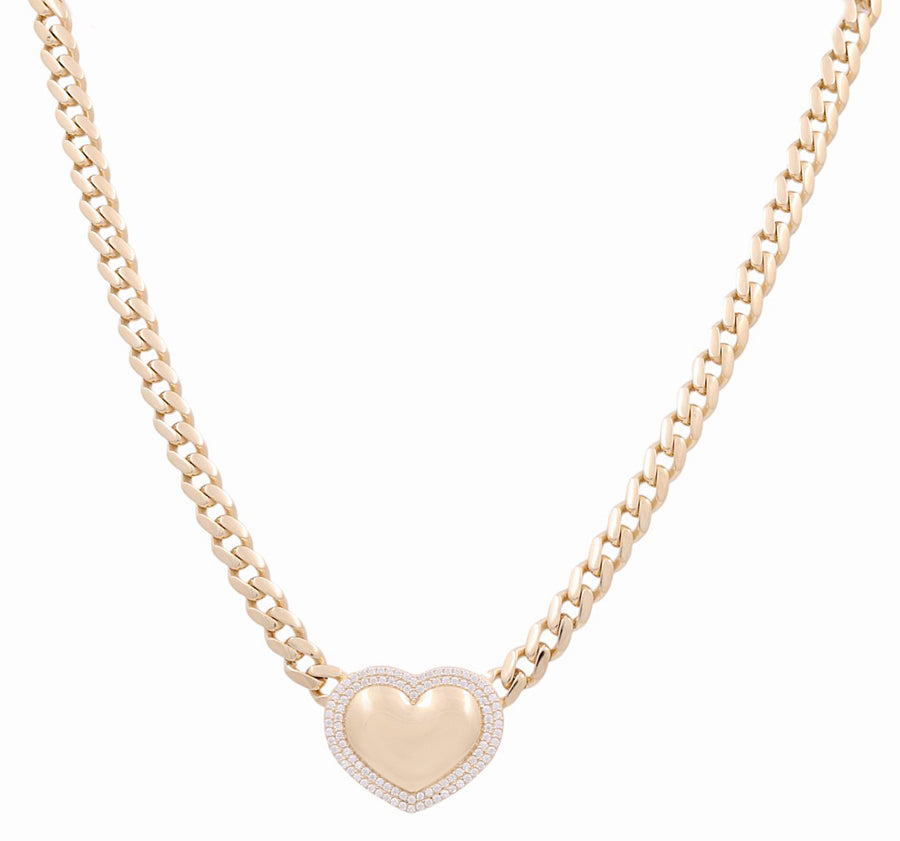 Yellow Gold 10K Monaco Necklace with Heart and Cz