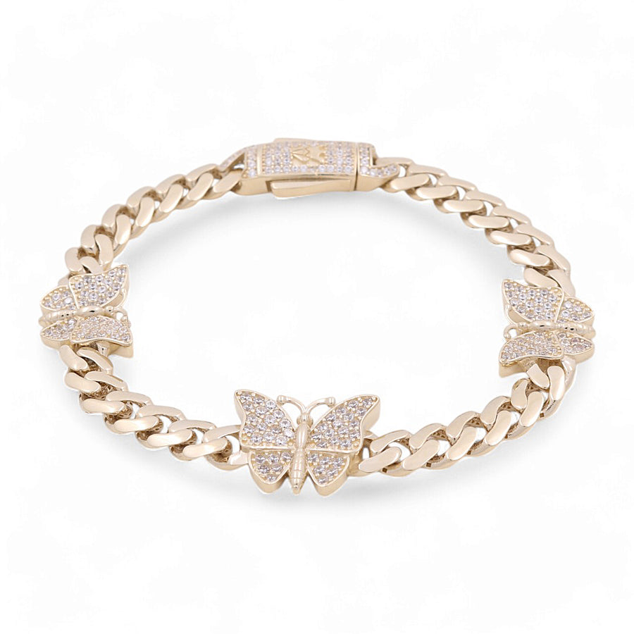 14K  Yellow Gold  Monaco with Butterflies Women's Bracelet