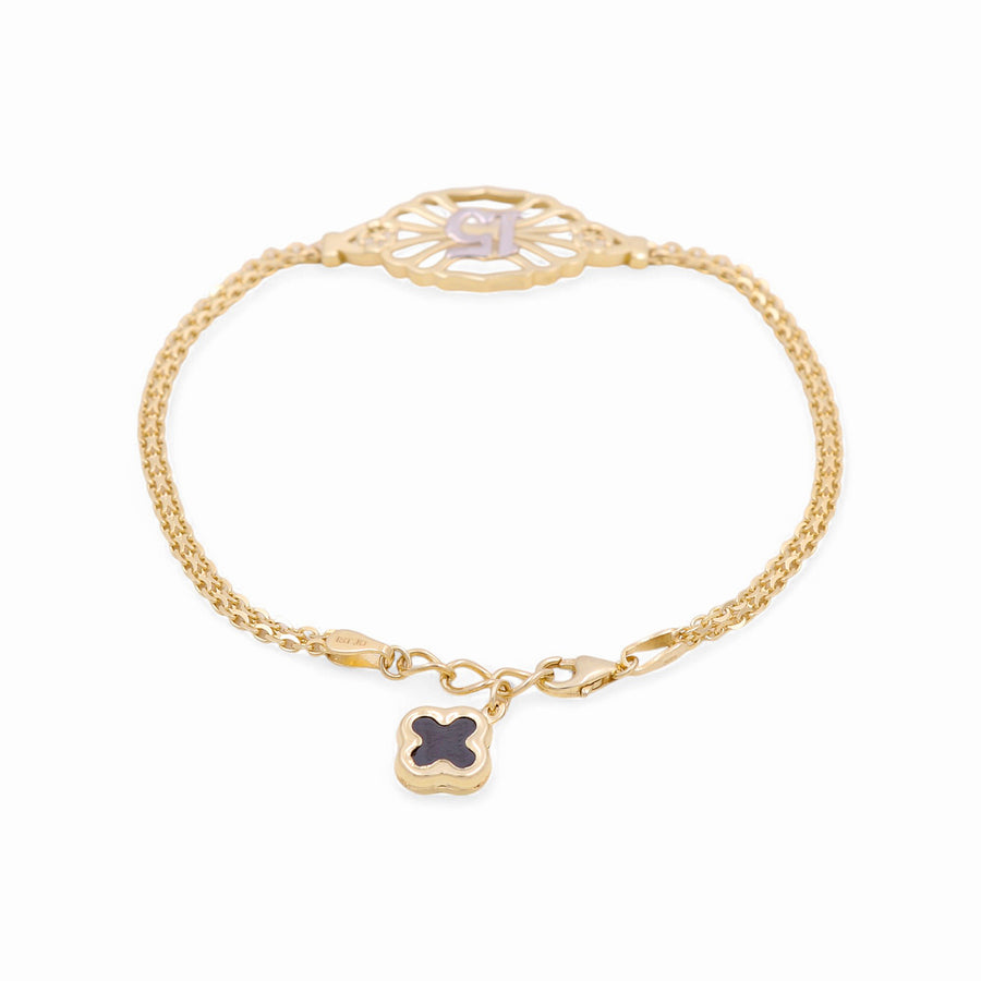 14K Two Tone White/Yellow Gold 15 Bracelet