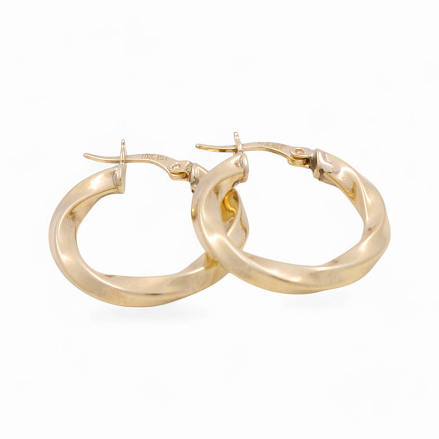 10K Yellow Gold Twisted Hoop Earrings