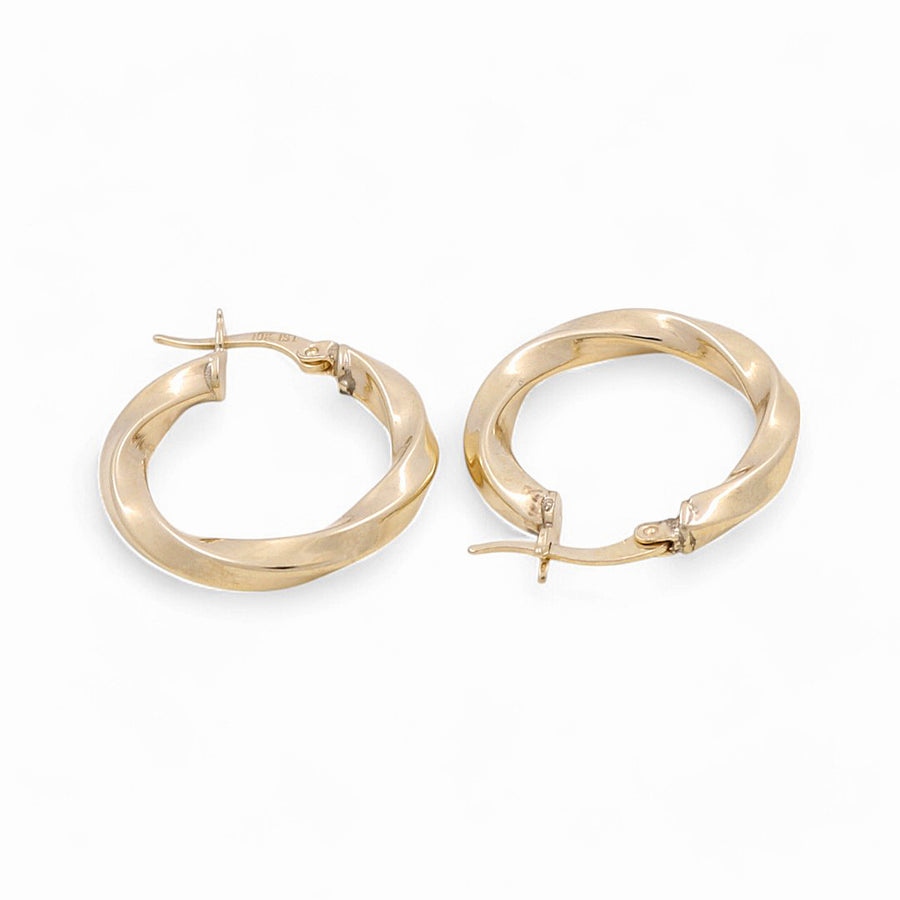 10K Yellow Gold Twisted Hoop Earrings