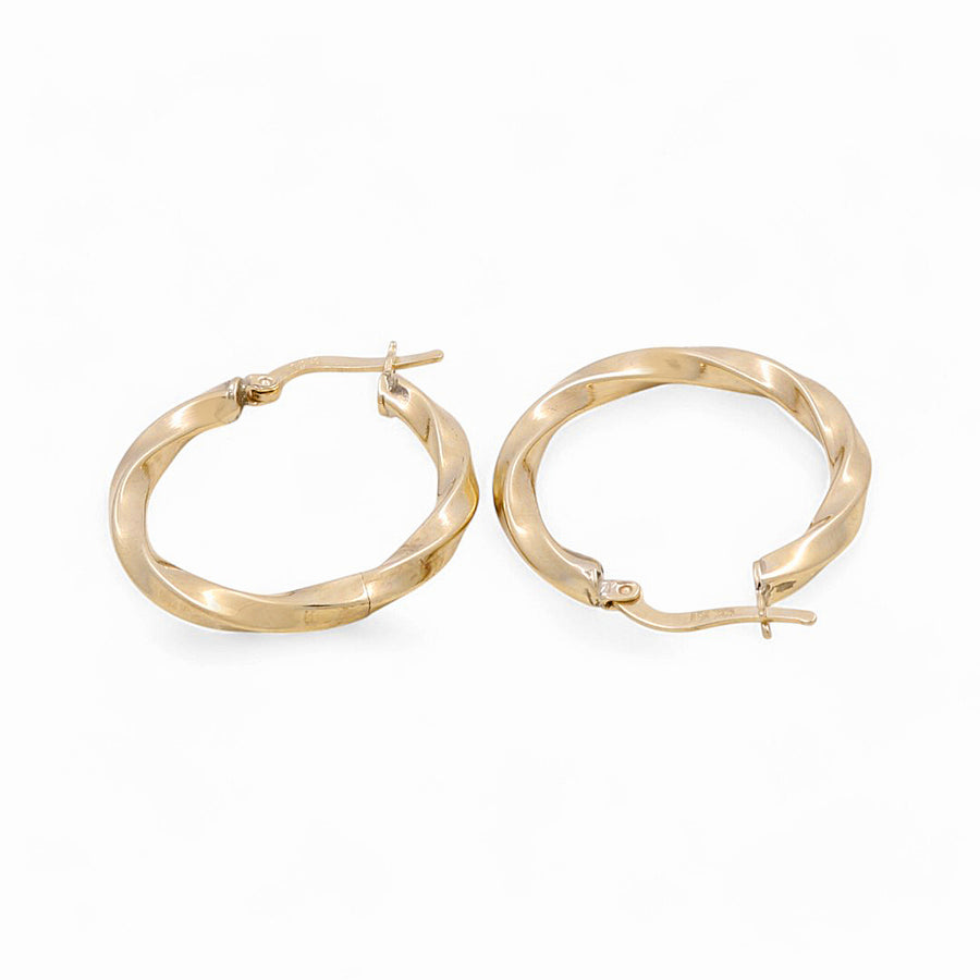 10K Yellow Gold Twisted Hoop Earrings