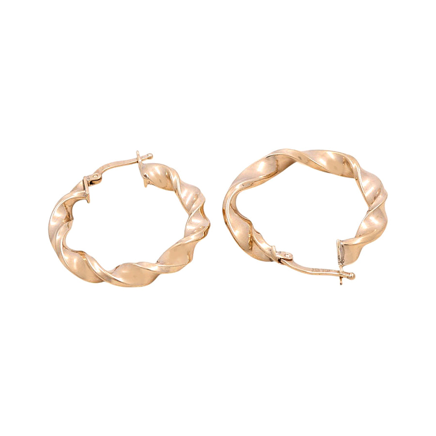 10K Yellow Gold Twisted Hoop Earrings