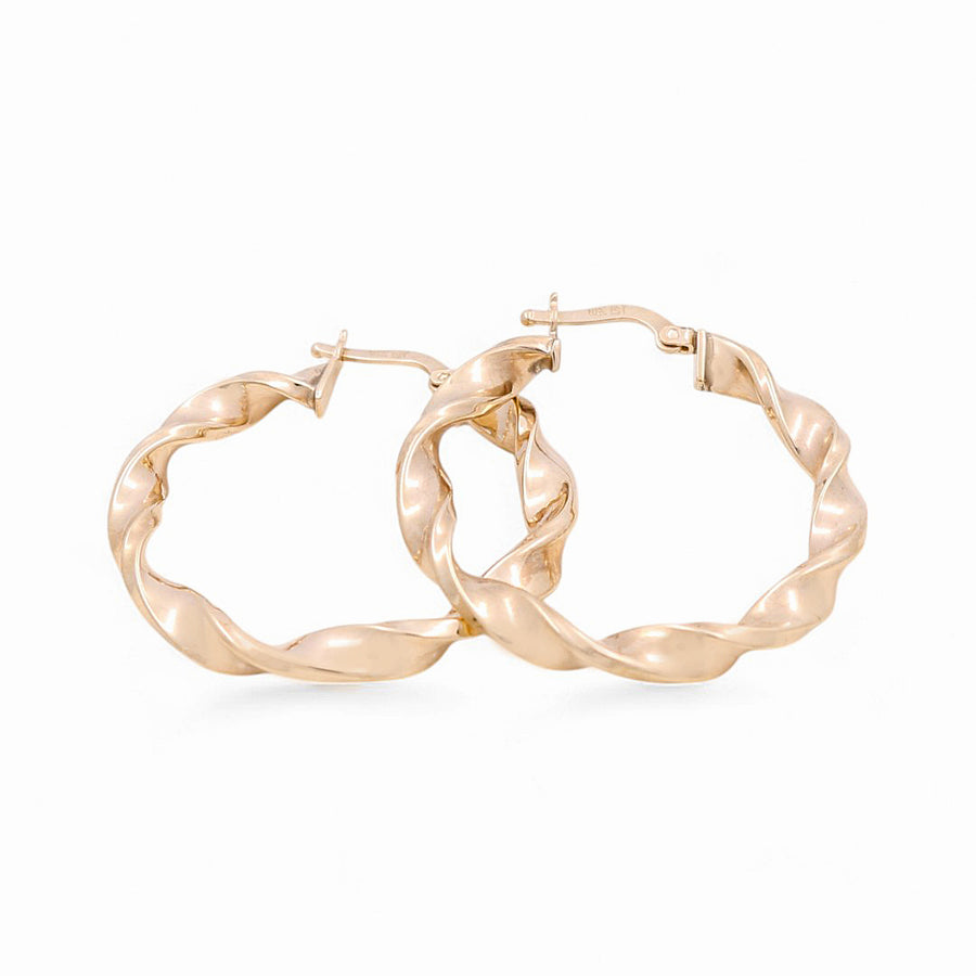 10K Yellow Gold Twisted Hoop Earrings