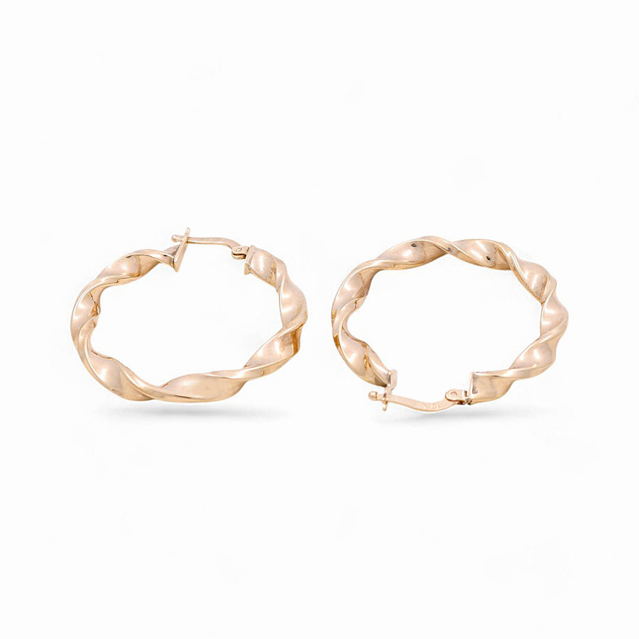 10K Yellow Gold Twisted Hoop Earrings