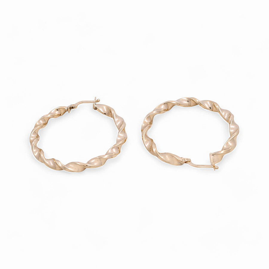 10K Yellow Gold Twisted Hoop Earrings