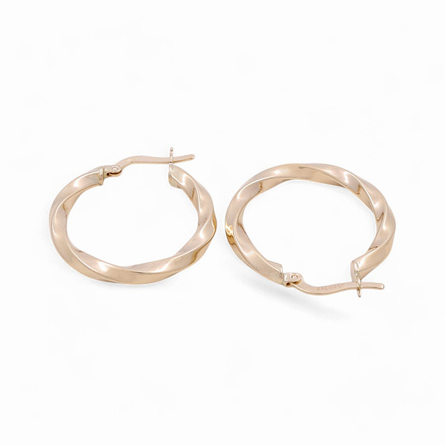 14K Yellow Gold Medium Hoop Earrings