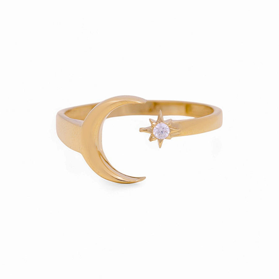 14K Yellow Gold  Moon Fashion Women's Ring