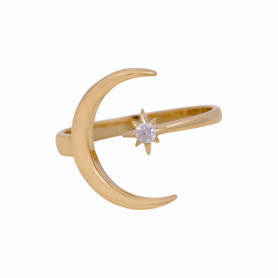 14K Yellow Gold  Moon Fashion  Women's Ring