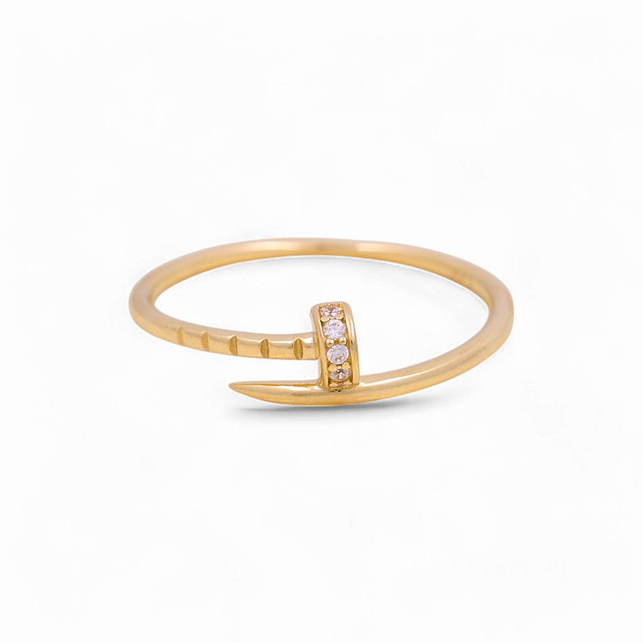 14K Yellow Gold  Nail Fashion Women's Ring