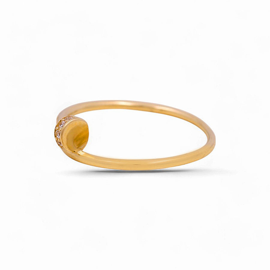 14K Yellow Gold  Nail Fashion Women's Ring