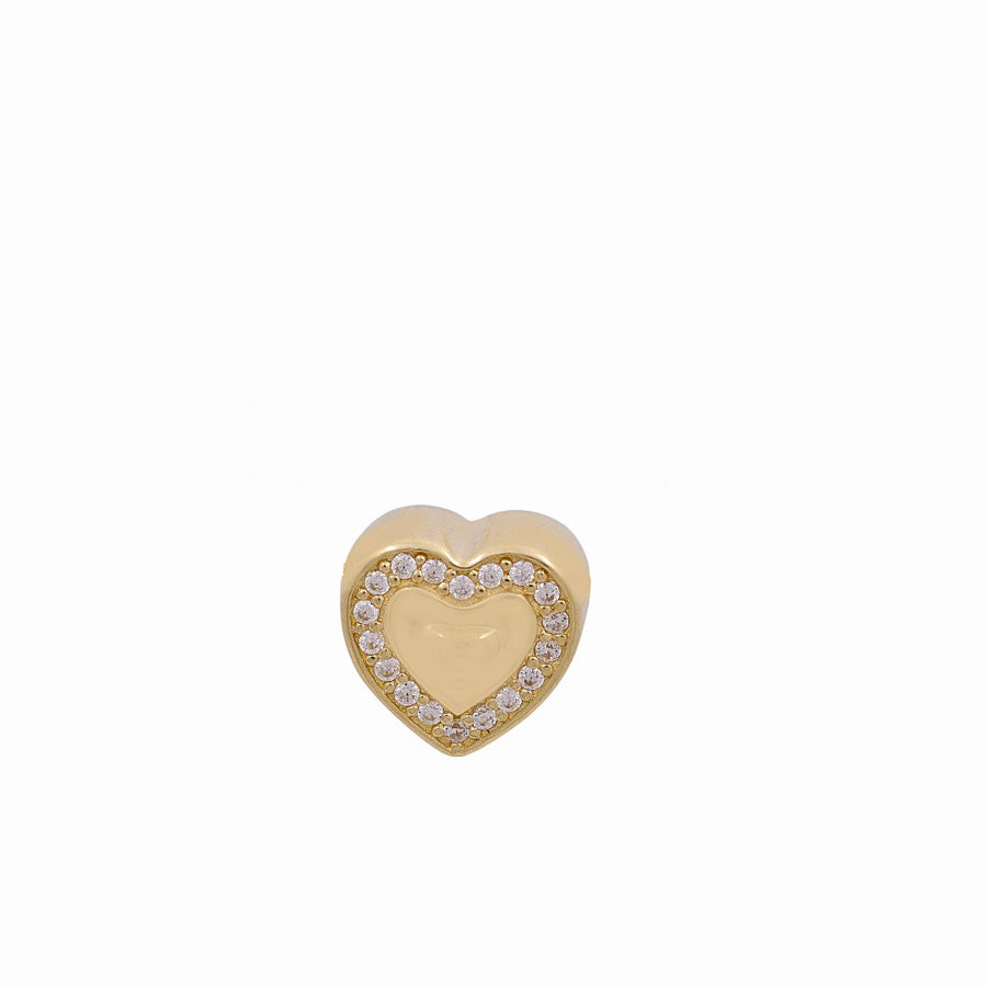 14K Yellow  Gold Heart with Cz Charms Pendant