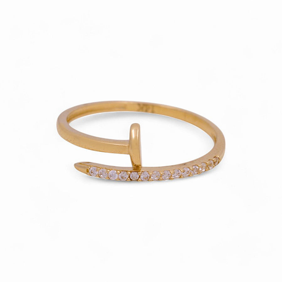 14K Yellow Gold  Nail Fashion Women's Ring