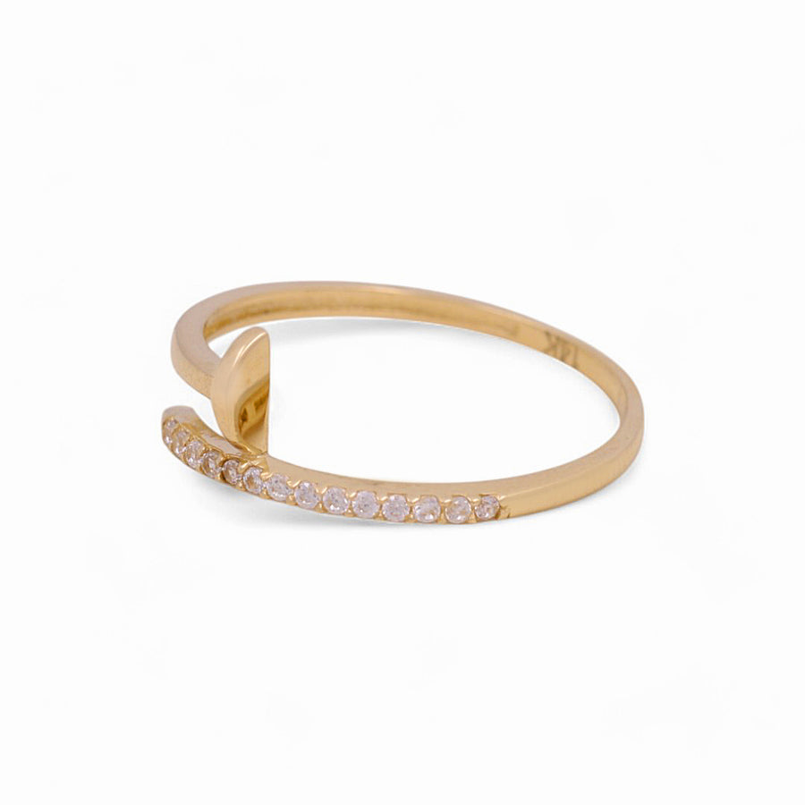 14K Yellow Gold  Nail Fashion Women's Ring