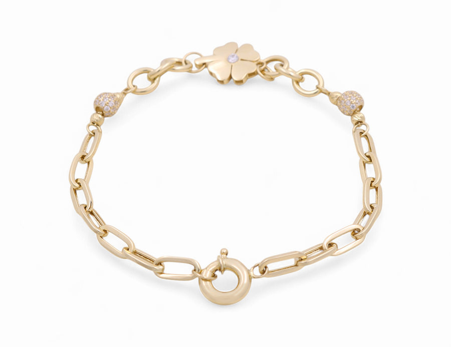 14K Yellow Gold Flower  Bracelet