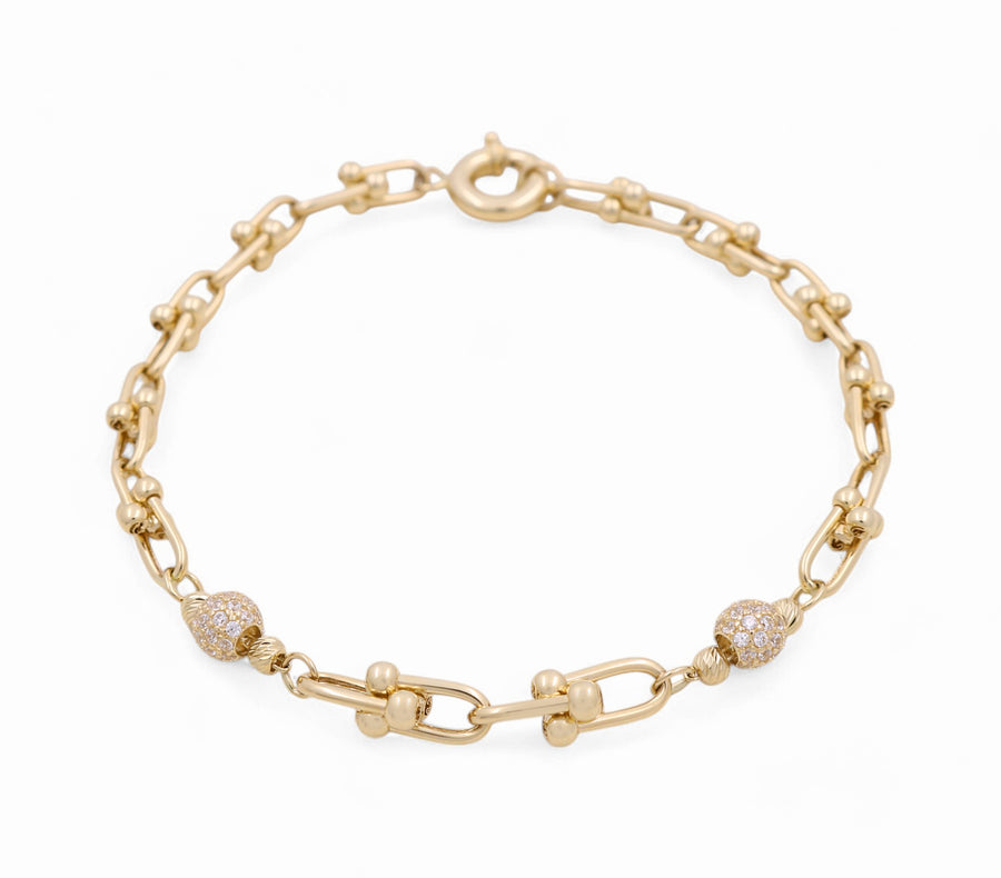 14K Yellow Gold Fancy Link Bracelet