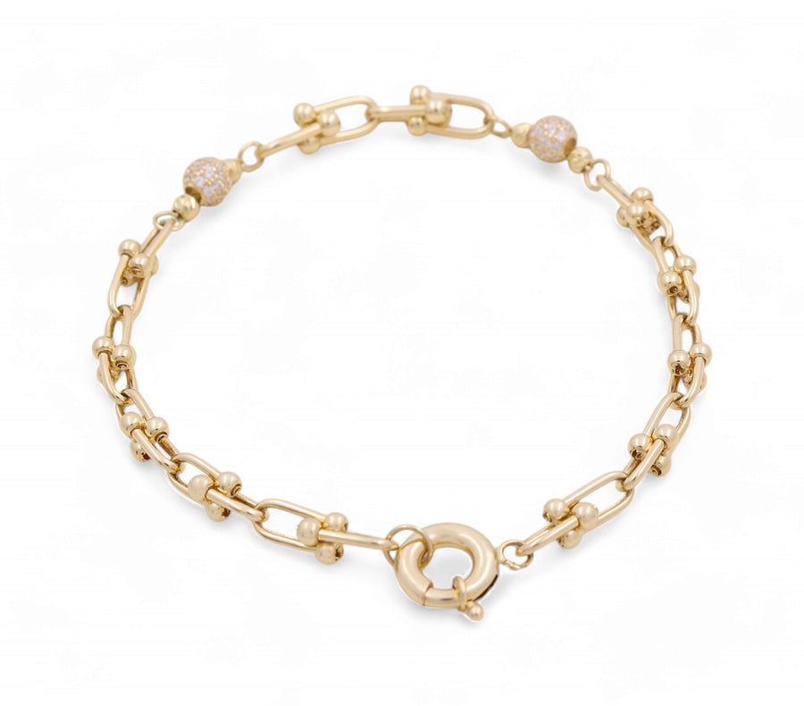 14K Yellow Gold Fancy Link Bracelet