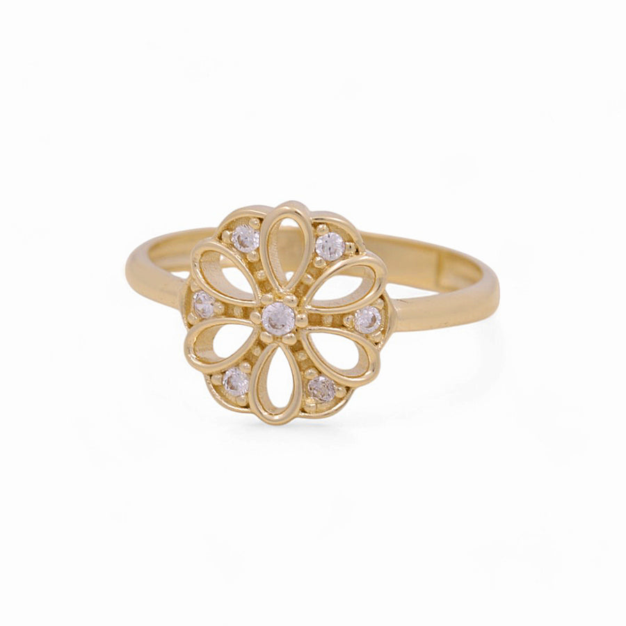 14K Yellow Gold  Flower Fashion Women's Ring