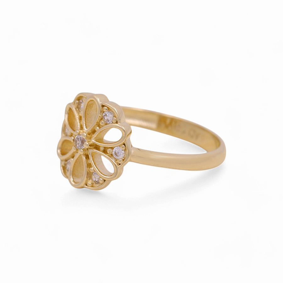 14K Yellow Gold  Flower Fashion Women's Ring