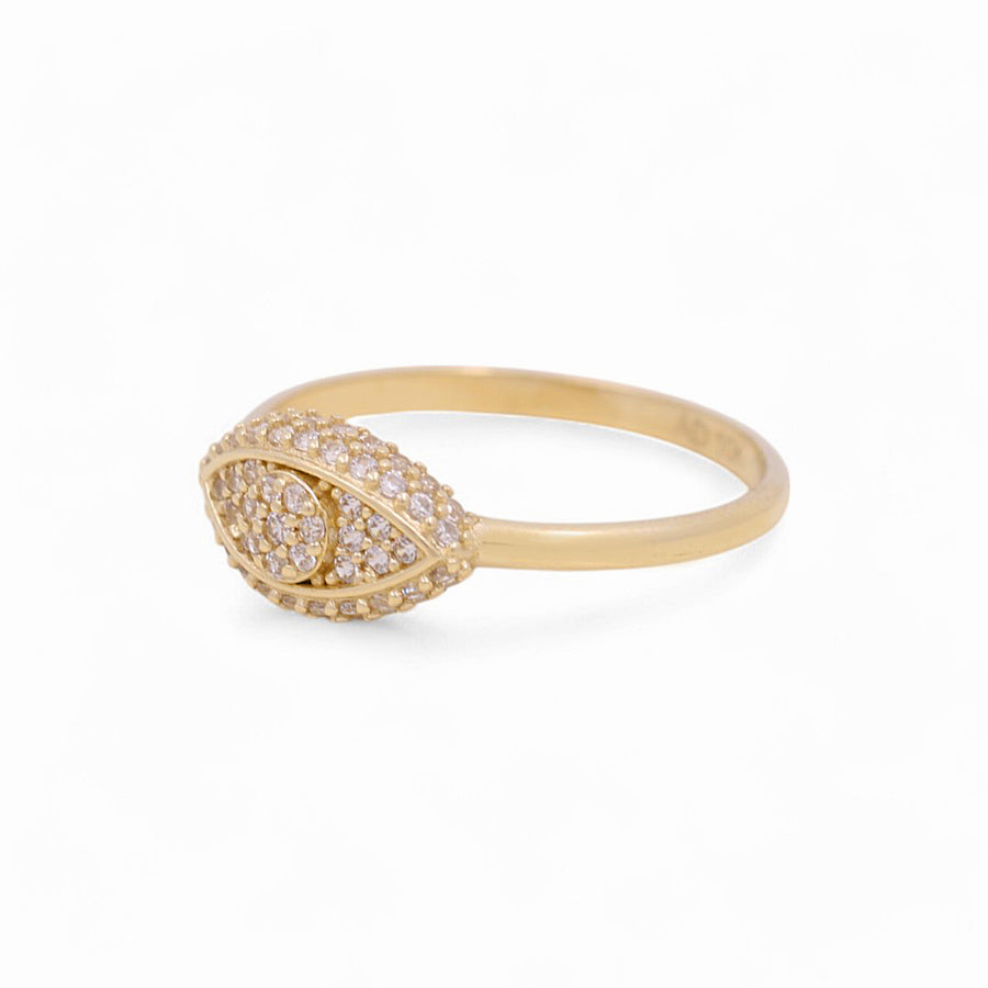 10K Yellow Gold  Eye with Cz  Fashion  Women's Ring