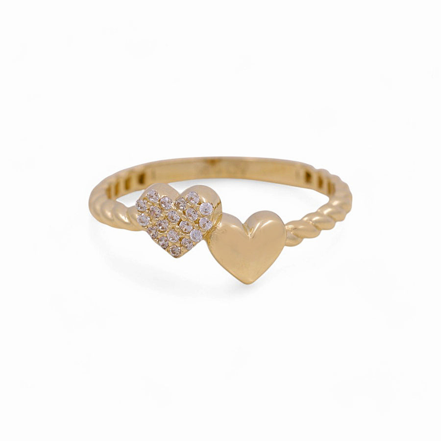 14K Yellow Gold  Heart with Cz Fashion Women's Ring