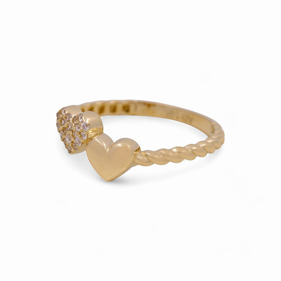 14K Yellow Gold  Heart with Cz Fashion Women's Ring