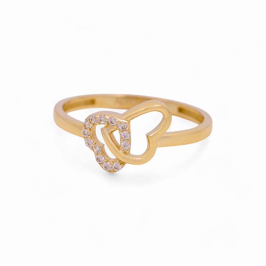 14K Yellow Gold  Heart with Cz Fashion Women's Ring