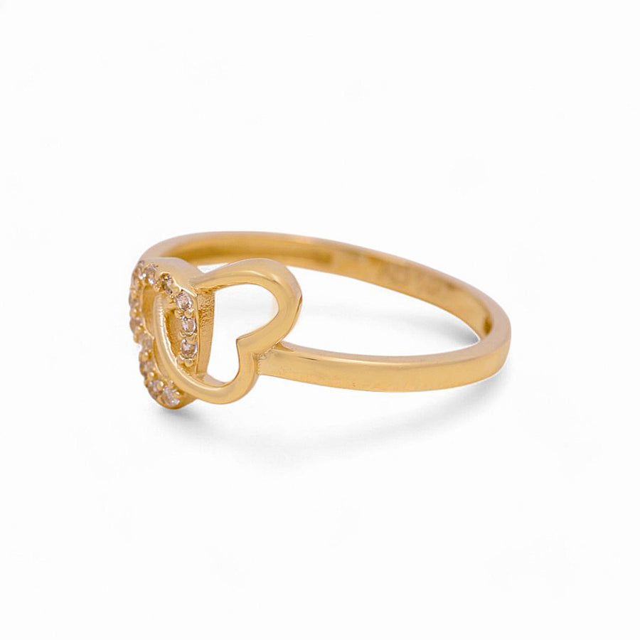 14K Yellow Gold  Heart with Cz Fashion Women's Ring