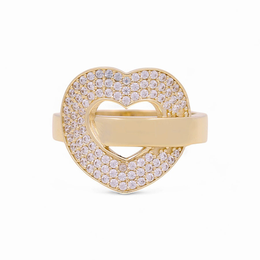 10K Yellow Gold Heart with Cz  Fashion Women's Ring