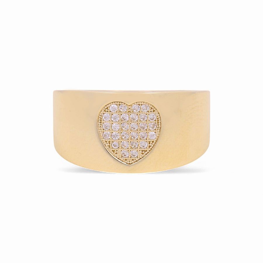 10K Yellow Gold Heart with Cz Fashion  Women's Ring