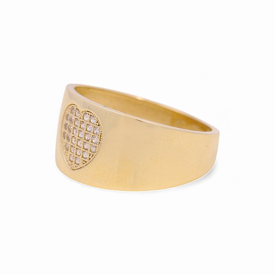 10K Yellow Gold Heart with Cz Fashion  Women's Ring