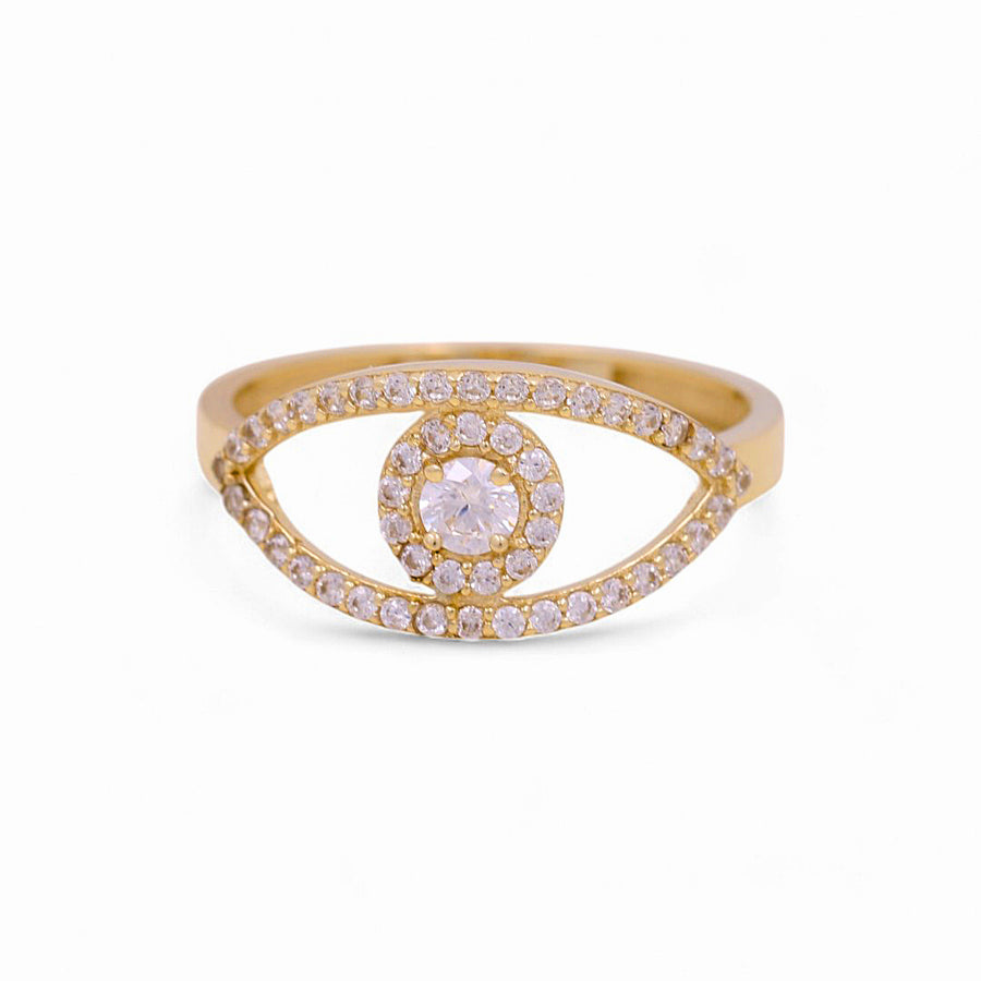 10K Yellow Gold  Fashion Eye with CZ Women's Ring