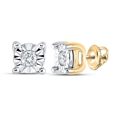 10K  Yellow Gold Stud Diamonds Earrings