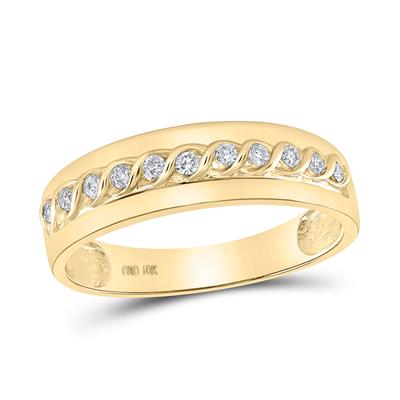 10k Yellow Gold  Contemporary Diamond Bridal 3 Pieces Set Ring  0.75tw Round Diamonds