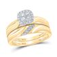 10k Yellow Gold  Bridal 3 Pieces Set Ring  0.33tw Round Diamonds