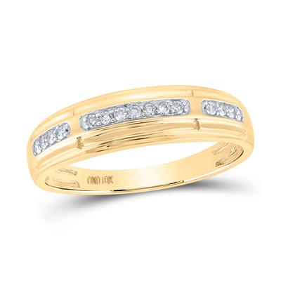 10k Yellow Gold  Contemporary 3 Pieces Set Ring 0.40 tw Round Diamonds