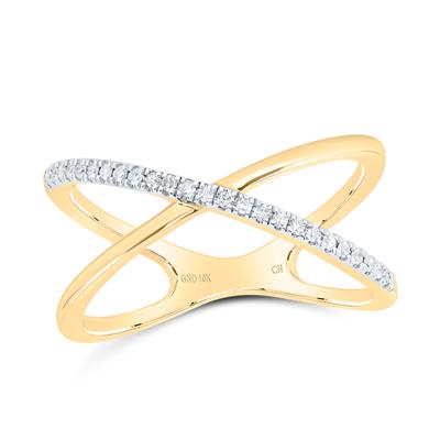 10K Yellow Gold Fashion Ring with 0.10Tw Round  Diamonds