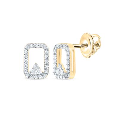 10K Yellow Gold Stud Earrings with 0.16Tw Round Diamonds